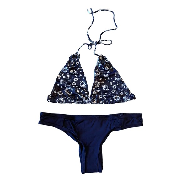 TAVIK Bikini Set Lily Triangle Jayden Bottom Floral Small Medina Evening Blue - Picture 4 of 15